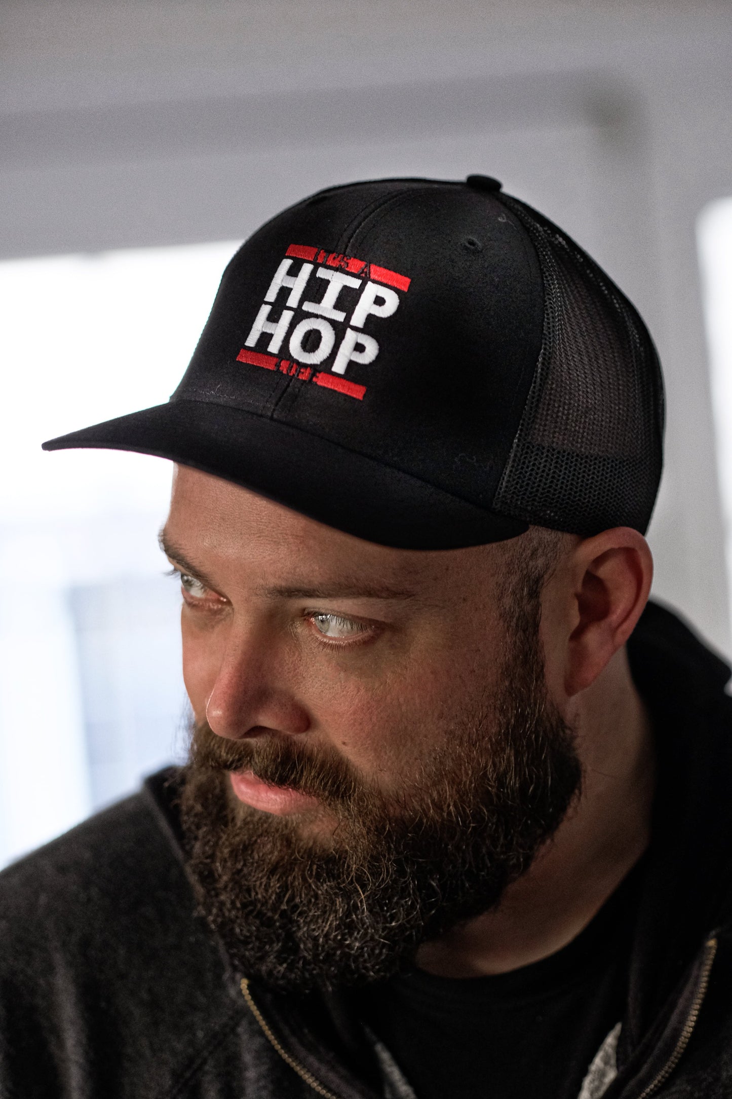 Hip Hop Life Trucker Hat w/ embroidered logo